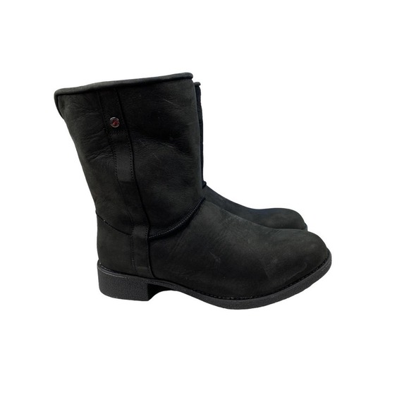 NWB ABEO Black Burlington Suede Leather Slip on Winter Insolated Boot-9.5 - Picture 1 of 6
